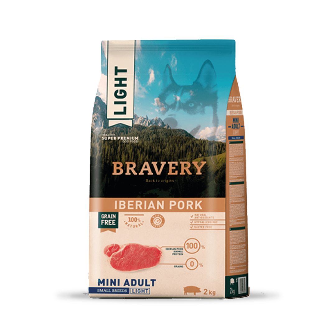 4PE020011-1.png BRAVERY LIGHT IBERIAN PORK MINI ADULT SMALL BREEDS 2 KG - Imagen 1