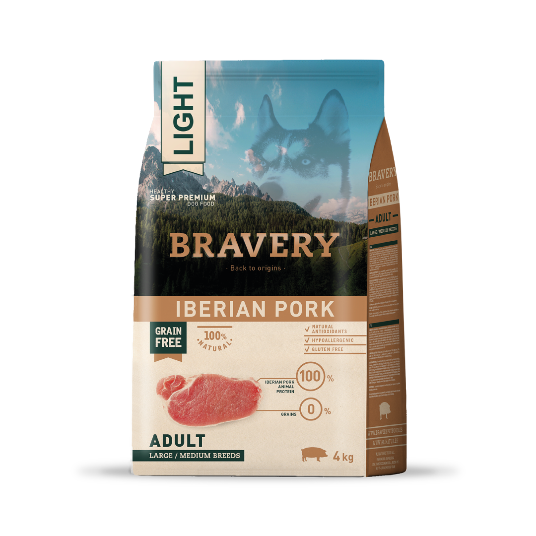4PE040068-1.png BRAVERY LIGHT IBERIAN PORK ADULT LARGE/MEDIUM BREEDS 4 KG - Imagen 1