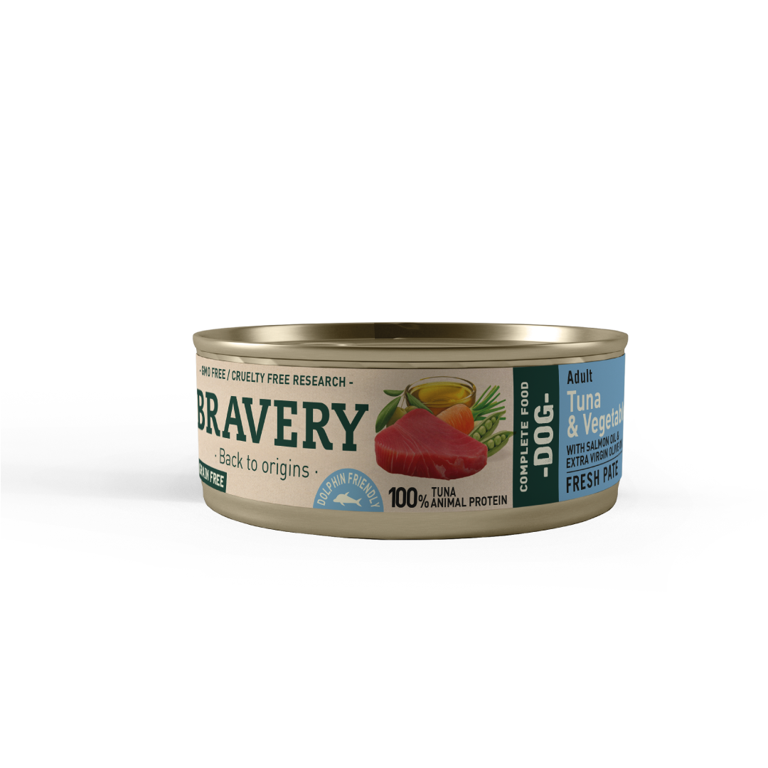 5PE80002.png BRAVERY TUNA AND VEGETABLES ADULT DOG WET FOOD 80 GR - Imagen 1